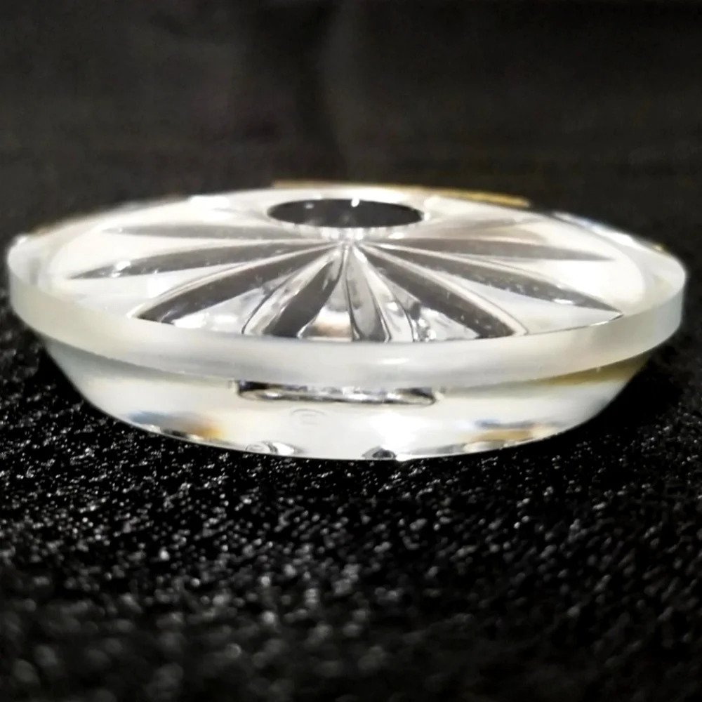 2 -Vintage Hand Cut Round Clear Crystal Candle Holders KJK Made in West Germany